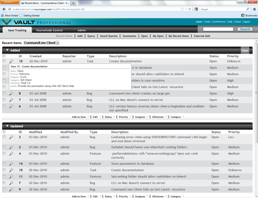 SourceGear Vault Professional Web Client - Details Preview